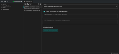 Adding a gRPC importer with file descriptor sets