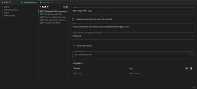 Setting custom header on REST OpenAPI URL importer