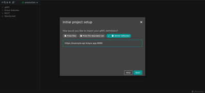Adding a gRPC importer via the initial project setup