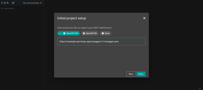 Adding a REST importer via the initial project setup