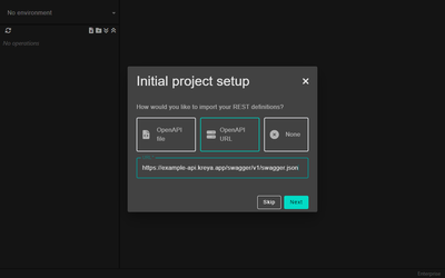 Adding a REST importer via the initial project setup