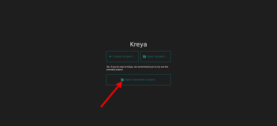 The initial launch screen