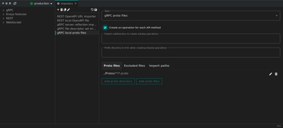 Adding a gRPC importer with local protobuf files