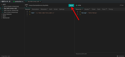 Sending a request with the example project