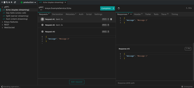 An operation with multiple requests and responses