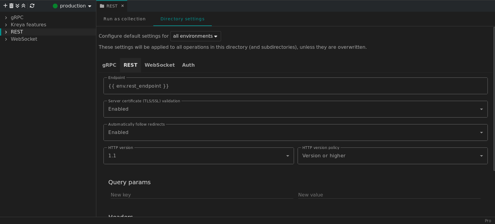 A directory has been selected to configure the directory default settings