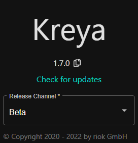 Kreya About Release Channel